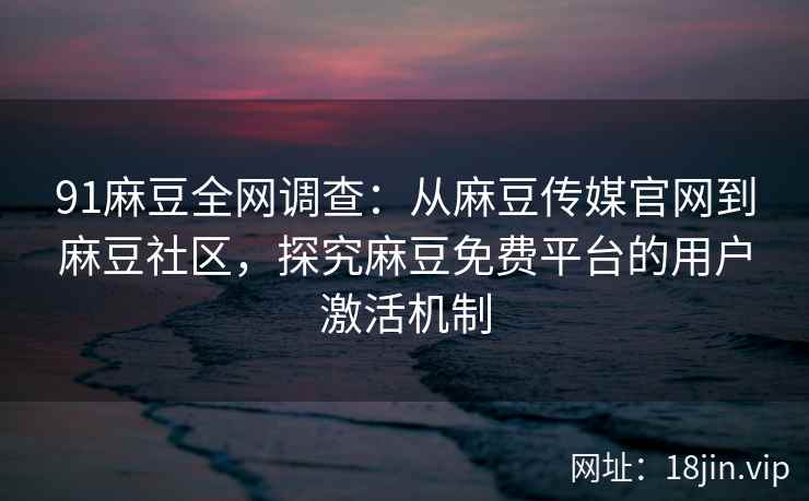 91麻豆全网调查:从麻豆传媒官网到麻豆社区,探究麻豆免费平台的用户激活机制