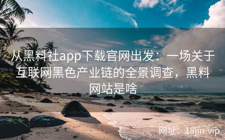 从黑料社app下载官网出发:一场关于互联网黑色产业链的全景调查,黑料网站是啥